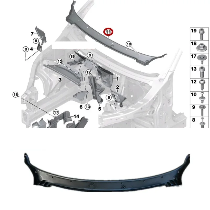 Front bumper wiper deflector For BMW X5 F15 OEM 51717292397