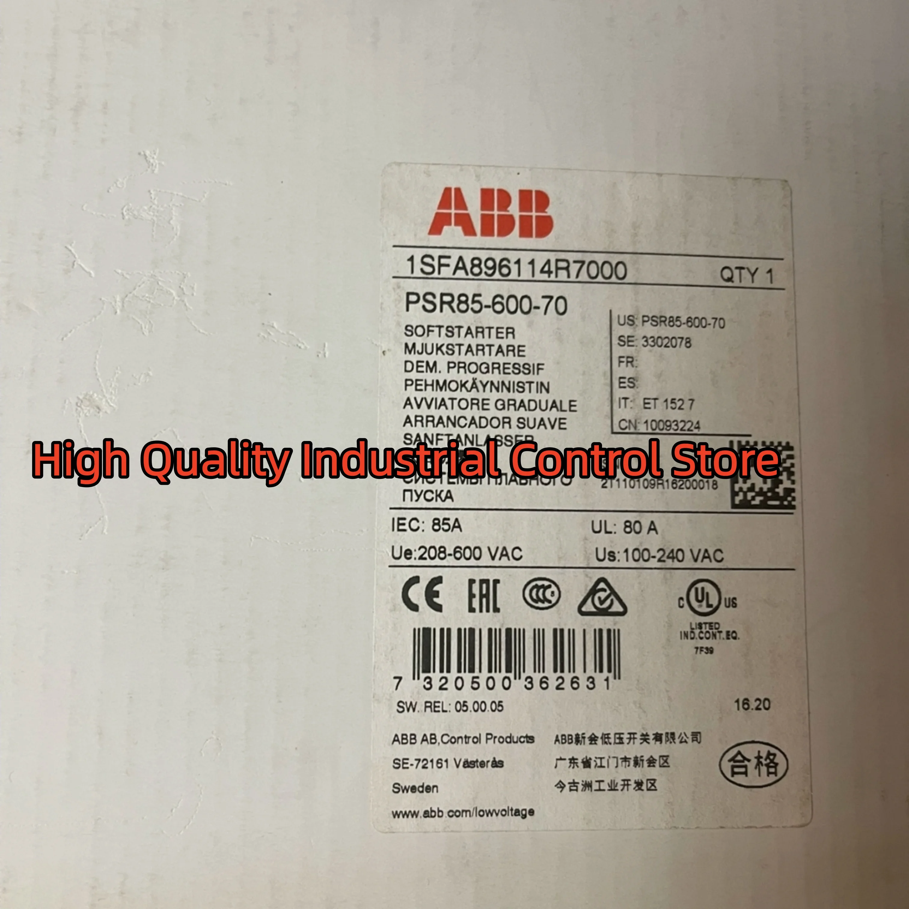 PSR85-600-70(45KW) PSR105-600-70(55KW) بداية ناعمة جديدة في الصندوق