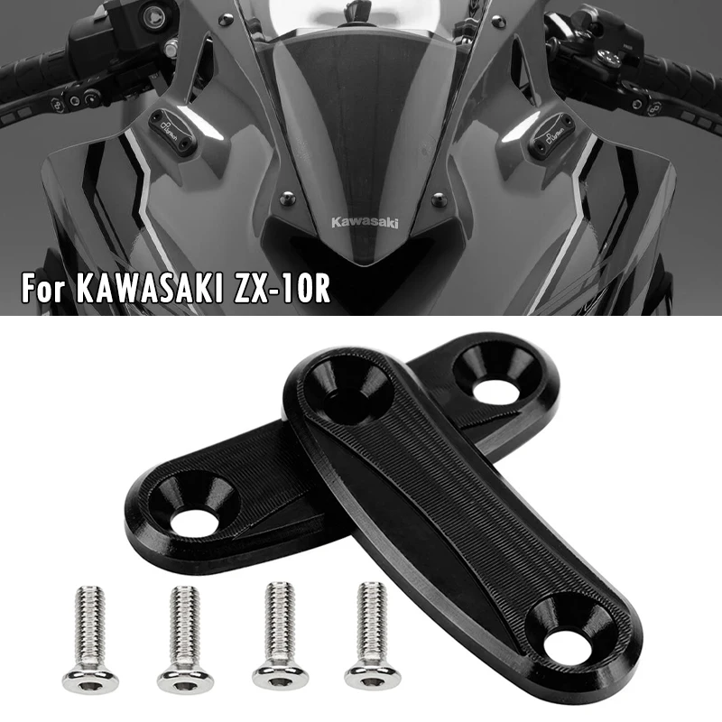 

For ZX-10R ZX10R ZX10RR SE NINJA650 NINJA 650 16-25 Motorcycle Mirror Hole Decorative Cover Rearview Base baffle Eliminators Cap