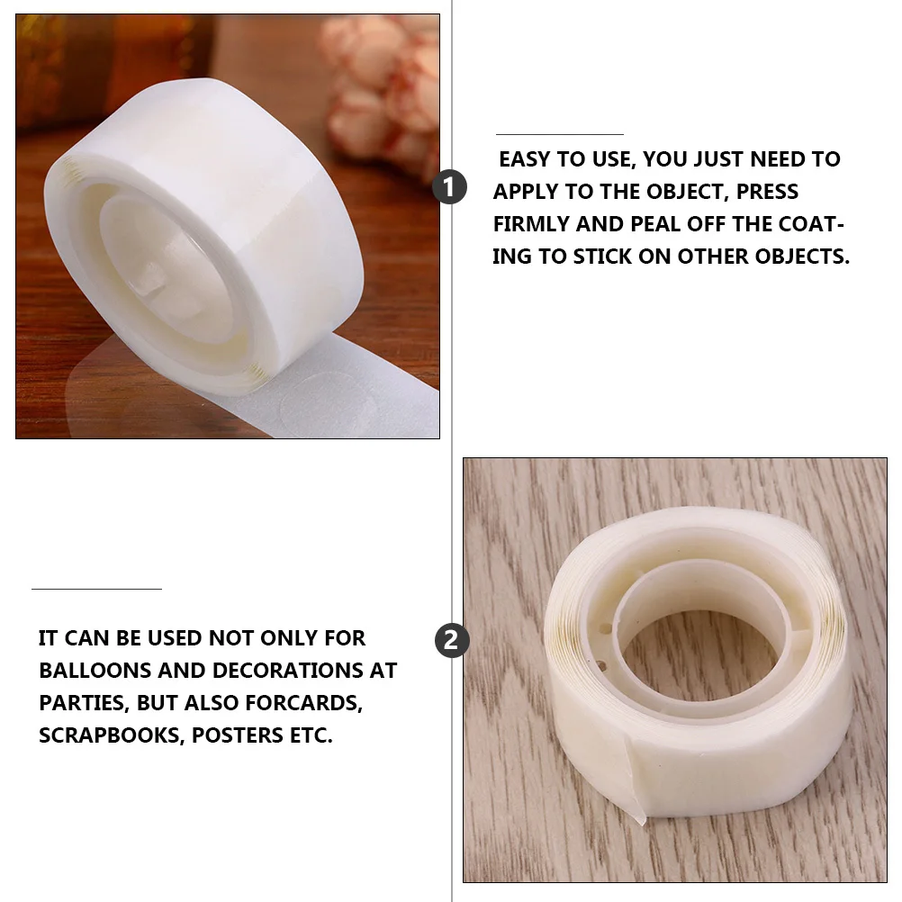 12 قطعة شريط لاصق على الوجهين شفاف للبالونات والزينة والحرف اليدوية وسكرابوكينغ متعدد الوظائف