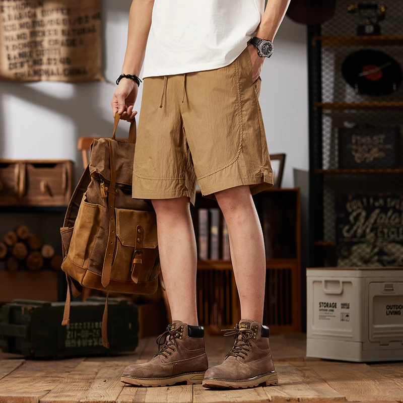 Summer Track Cargo Shorts Men's Streetwear Fashion Loose Casual Lightweight Quick Dry Beach Shorts Cityboy Short Pant
