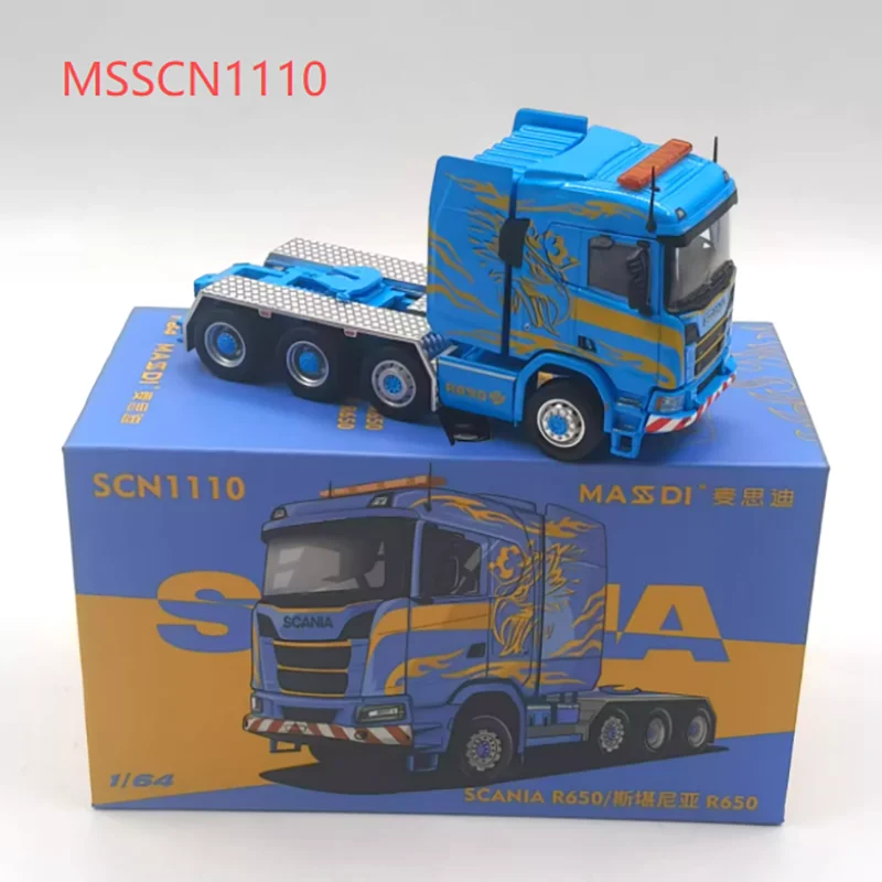 MASSDI 1/64 スケール R650 と 8 軸セミローデッキトレーラー合金繊細