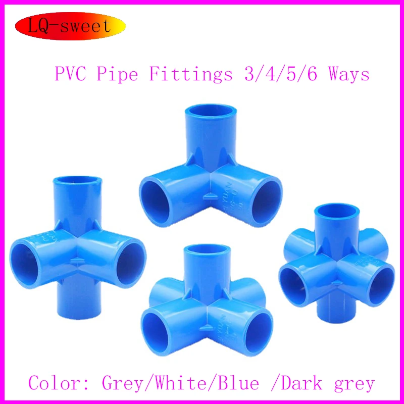 PVC Tee Stereo PVC Pipe Fittings 3/4/5/6 Ways Home Garden Irrigation Hose Fittings Water Connectors DIY Tools 1Pcs