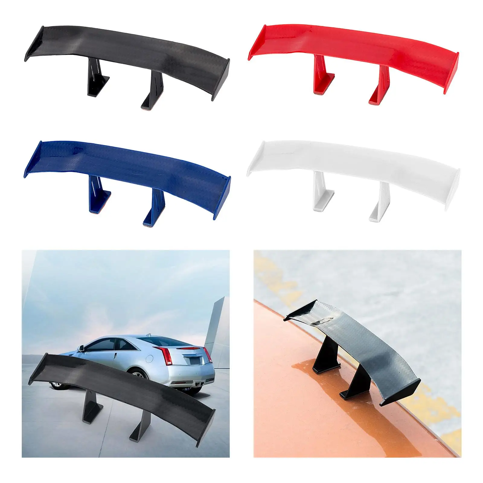 Plastic Car Rear Spoiler, Standard Tailgate Spoiler Roof Trunk Rear Lip Wing Cars, Black