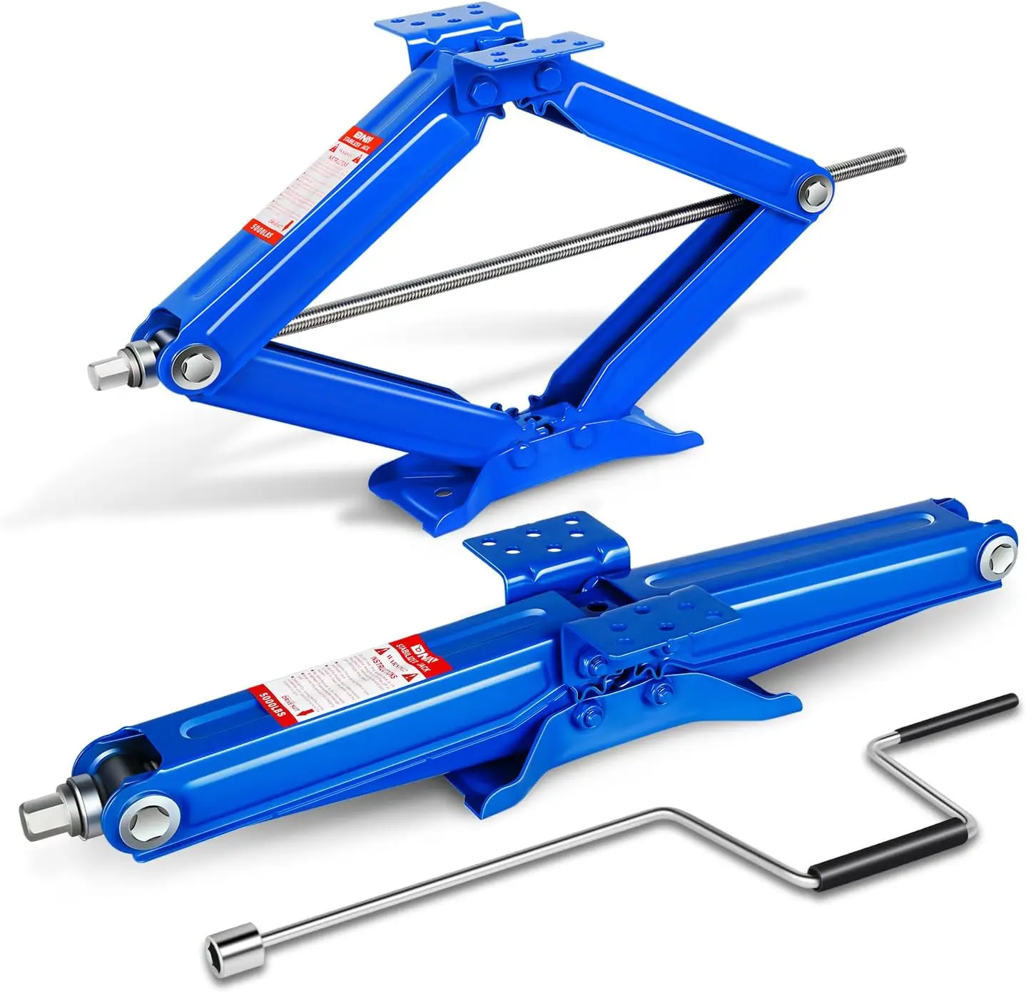

2-Pack 5000lbs RV Trailer Stabilizer Leveling Scissor Jacks with Speed Crank Handle, 4-24" Height,Set of 2,Blue,TOOLS-00329