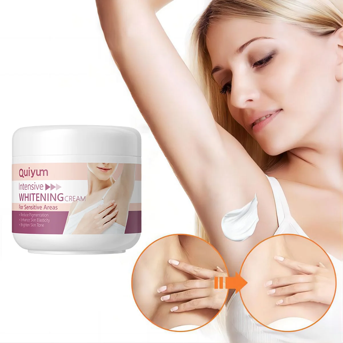 كريم تبييض الجسم أجزاء خاصة تحت الإبط تبييض بعقب الركبة سطع الفخذ الداخلي الأجزاء الحميمة إزالة الميلانين 30 جرام