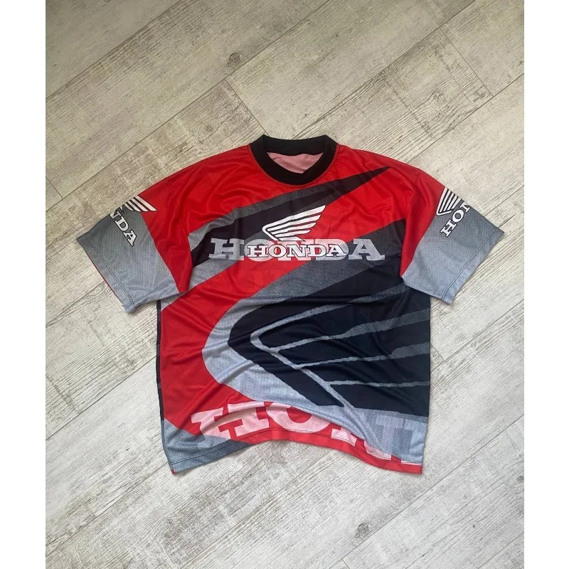 2026 Racing Men T-shirt H onda Racing Team Surrounding T-shirt Sports Fitness Outdoor Activities Leisure Daily Trendy Short Slee