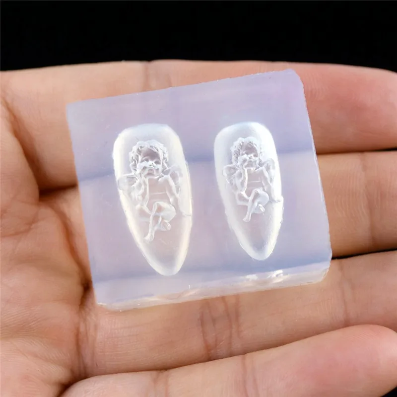 SNASAN 3D Angel Series Mold Nail Art Decorations Tiny Beads Silicone Mould DIY UV Epoxy Resin Earrings Silicone Mold
