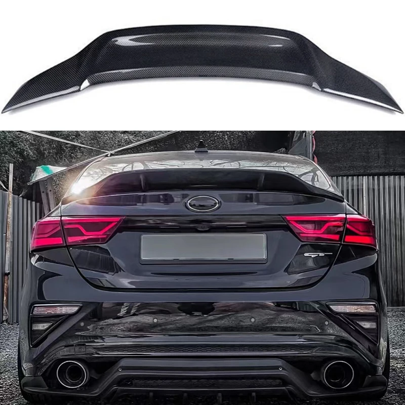 Rear Trunk Boot Lid Duck Tail Lip Spoiler Wings For Kia K3 Cerato Forte Sport GT 2019-2022 Carbon Fiber Tuning Accessories