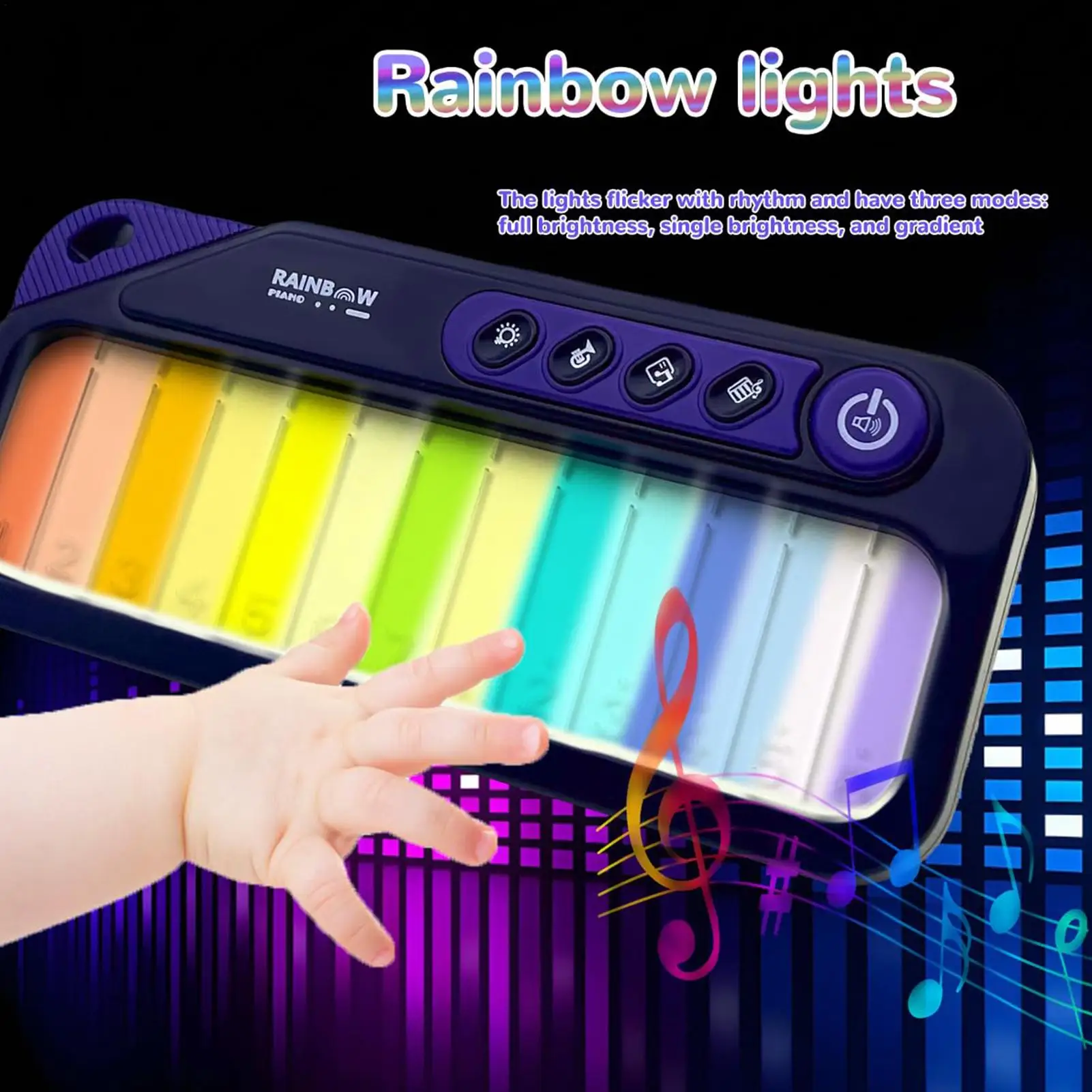 

Piano For Kids Light Up Mini Musical Instrument Keyboard Toy Piano For Kids For Age 3-6 Boys Girls Travel Birthday Party
