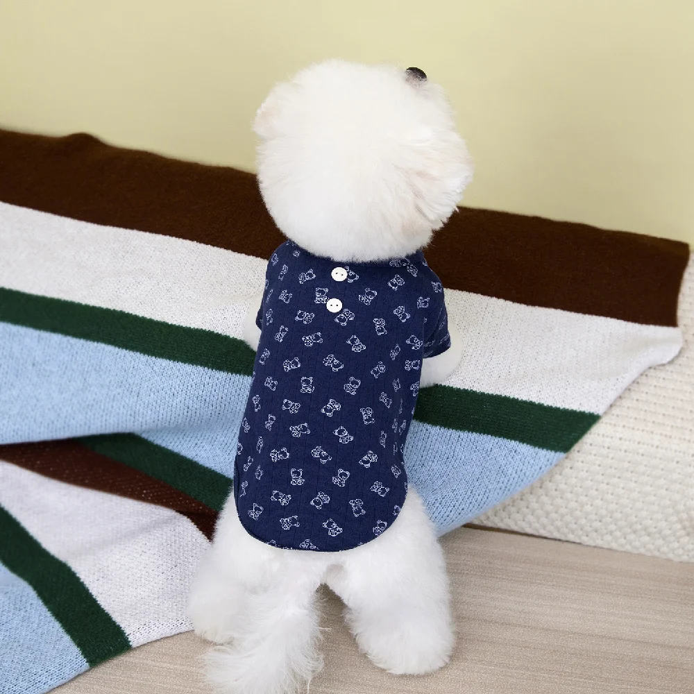 

Pure Cotton Dog Clothes Pet Apparel Fashionable New Style Small Dogs Cats Autumn Winter Warm Comfortable Buckle Pet Base Shirt