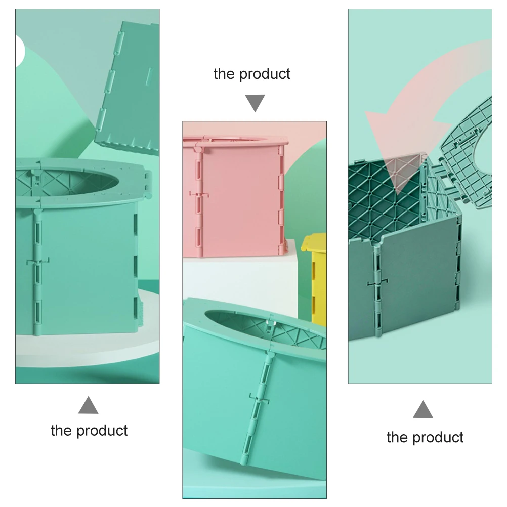 

Portable Baby Folding Toilet Seat Car Travel PP Material Easy Use Foldable Design Service Bright Color Potty Training Seat