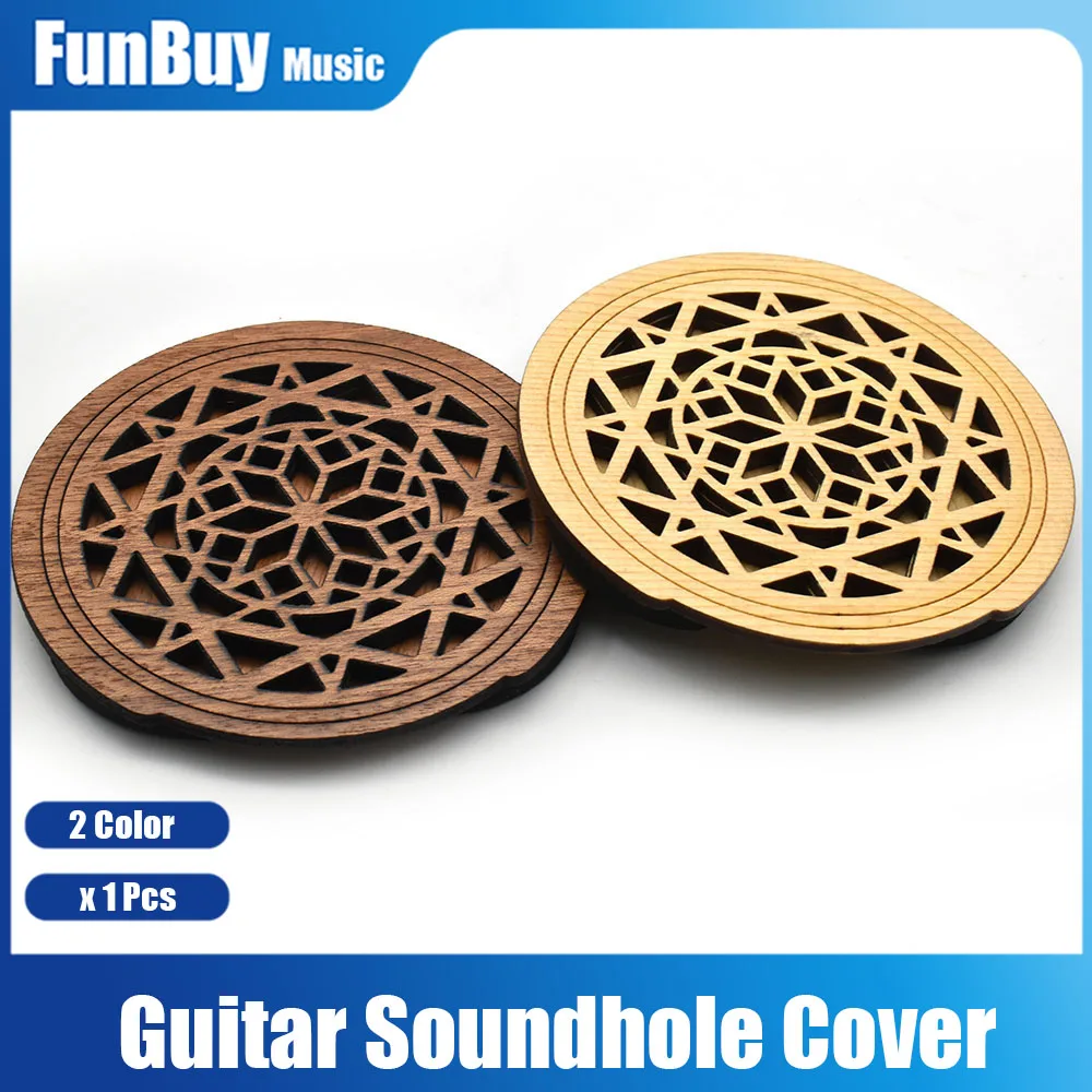 1pcs Wooden Guitar Soundhole Cover Block Sound Hole Holder Wood for EQ Acoustic Folk Guitar Accessories B