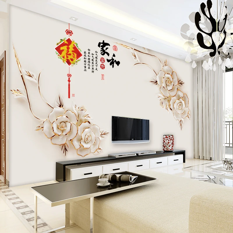 custom 3d modern simple living room TV background wall wallpaper mural home large flowers Bedroom dining room Chinese Style 8d