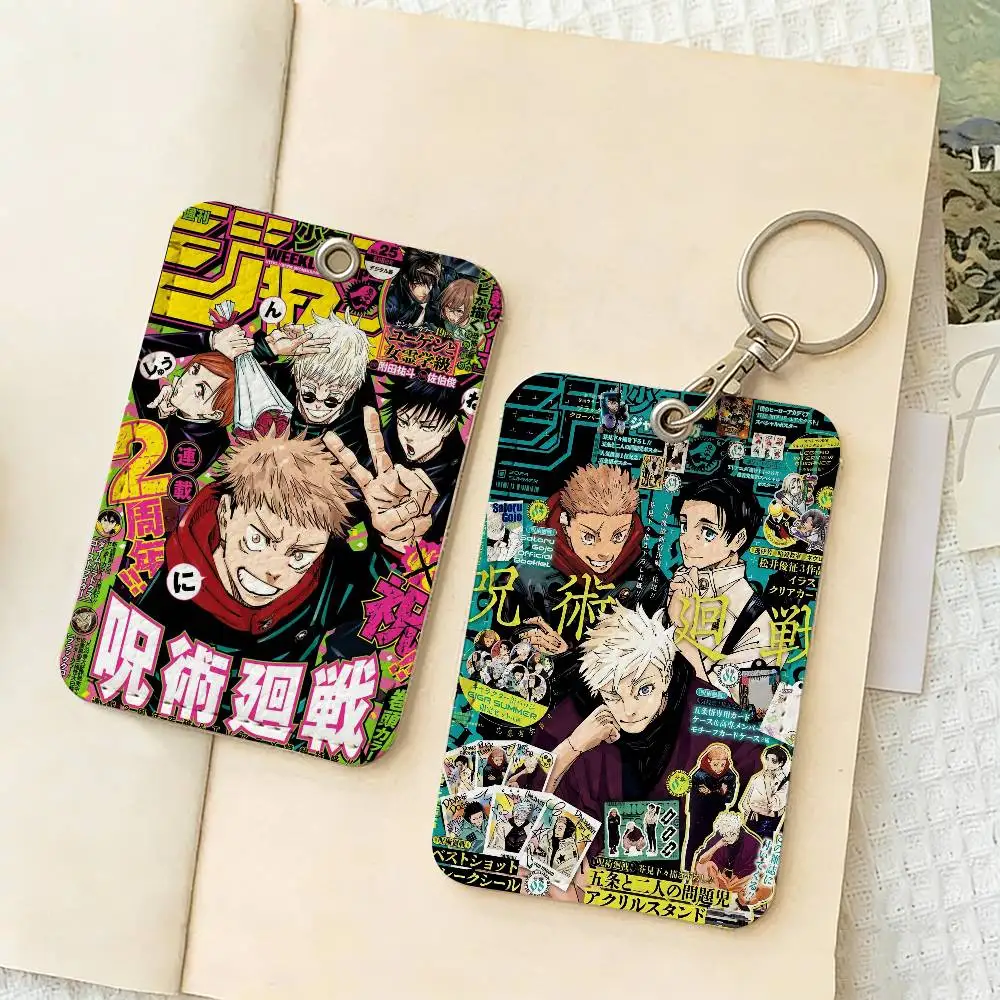 Anime J-Jujutsu K-Kaisen Bank Card,Subway, Bus Card Holder Keychain Key Ring Door Access Tags ID Card Case Keychain Access - view 2