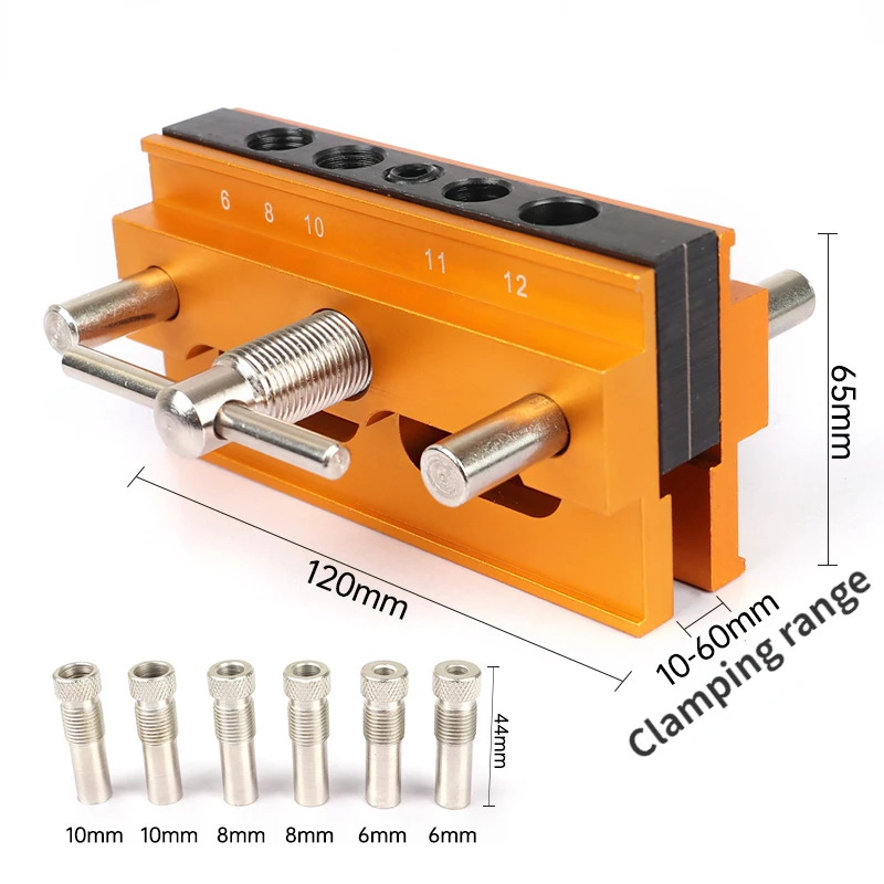

Метрическая/дюймовая сверлильная втулка Направляющая для сверла Деревообрабатывающие инструменты Быстрое самоцентрирующееся дюбельное приспособление Перфоратор с вертикальным позиционированием
