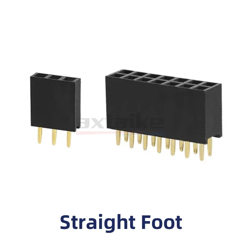 20PCS 2.54mm Pin Female Header Socket Single / Double Row Straight / Bent Foot 2/3/4/5/6/7/8/9/10/12/14/16/20/40 Pin Connector