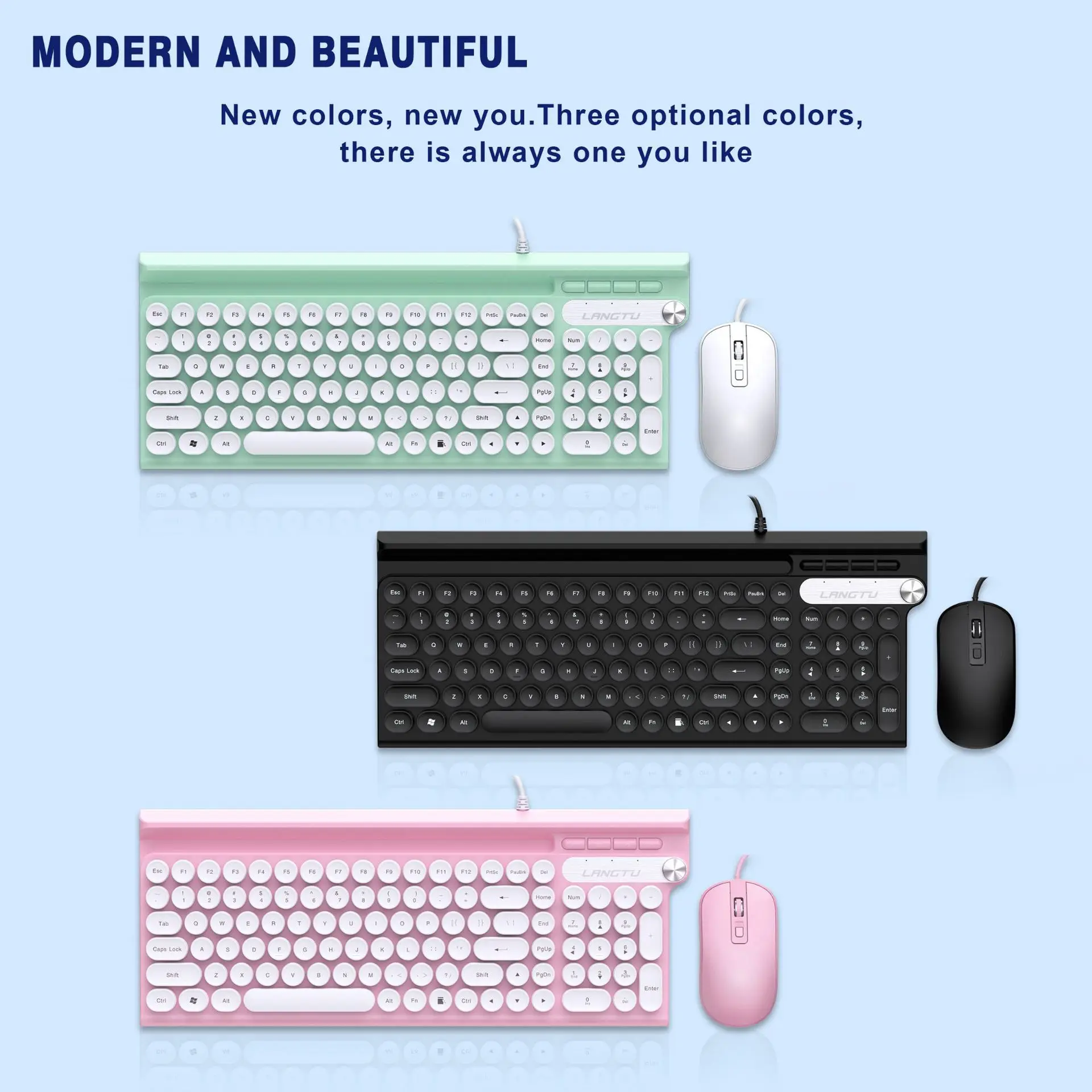 

L3/L4 wired keyboard and mouse set, punk style silent and anti spill mechanical touch keyboard and mouse set