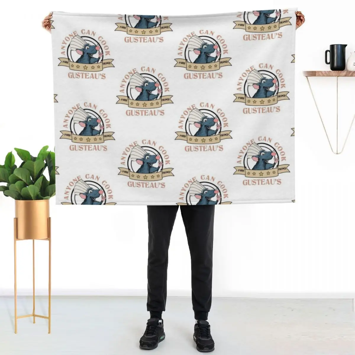 

Ratatouille Gusteau's Anyone Can Cook Throw Blanket All Weather Soft Throw Blanket for Sofa