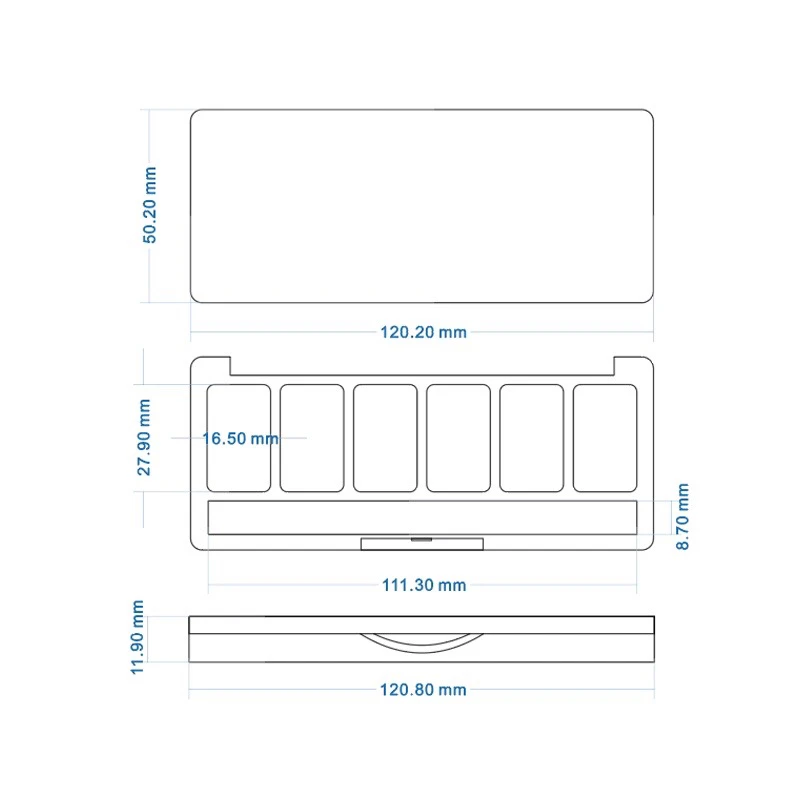 Paleta de sombra de ojos transparente, muestra elegante, Rectangular, bricolaje, caja acrílica profesional para contenedor de almacenamiento de cosméticos