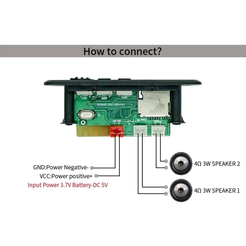 5V Bluetooth 5.0 Auto MP3 Speler Decoder Board 2*3W Versterker Draadloze FM Radio Module TF USB handsfree Bellen