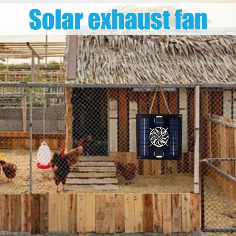 10W 11inches Solar Exhaust Fan Waterproof Vent Fan Solar Panel Powered Fan Air Extractor For Dog Chicken House RV Greenhouse Fan