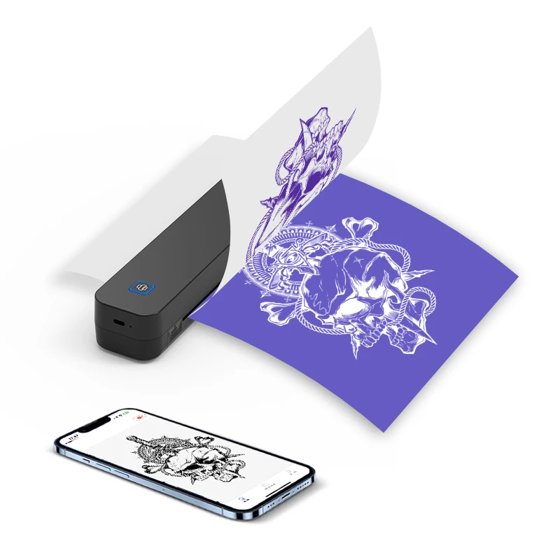 Thermal Transfer Printer for 203dpi 1500mAh Battery-in Stock for Tattoo Studios Mobile Offices Wireless A4 Portable