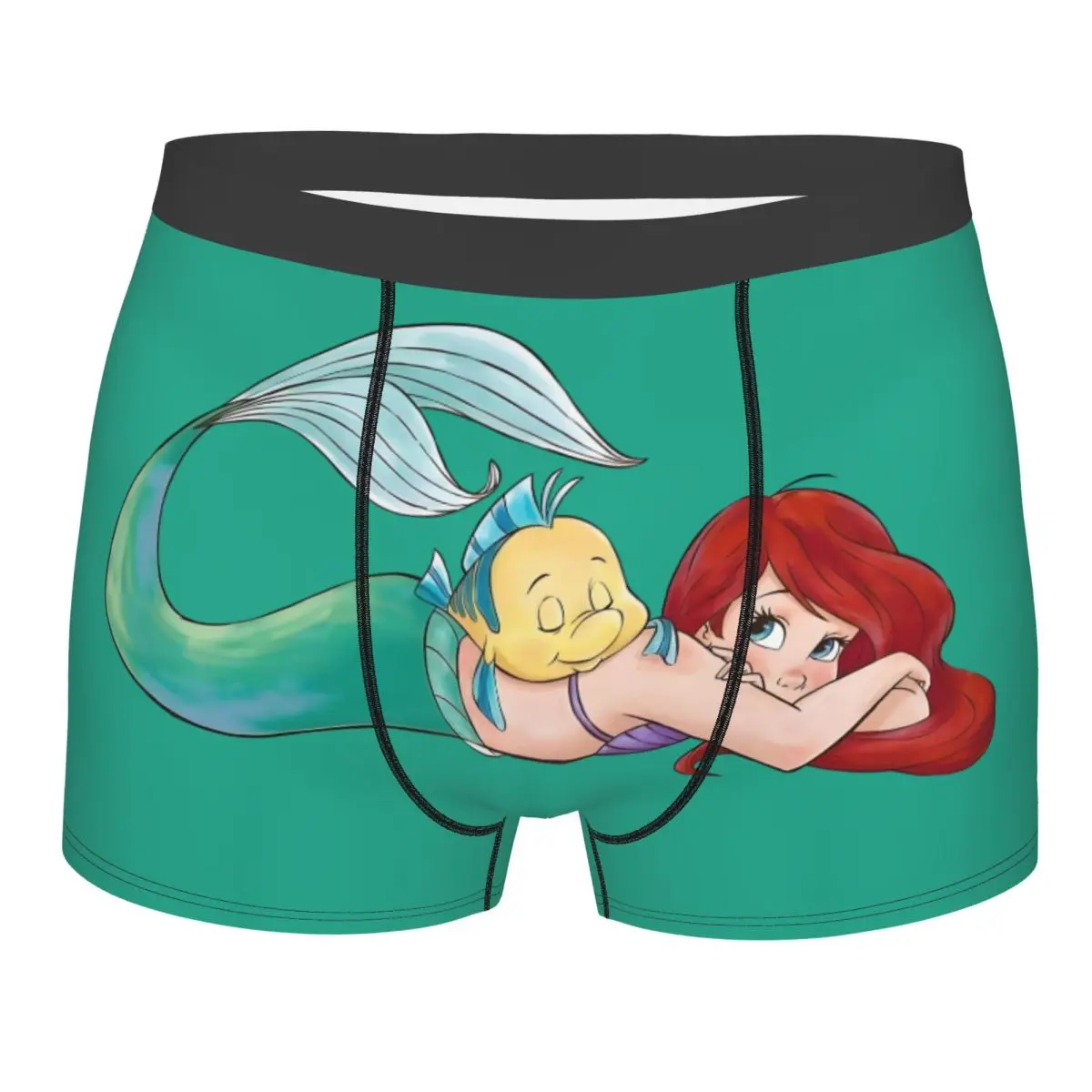 

Нижнее белье «Русалочка» на заказ, мужские стрейч-боксеры принцессы Ариэль, шорты, мягкие трусы для Homme