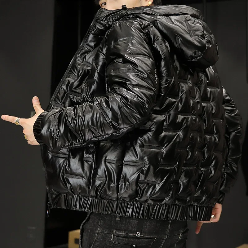 

Мужская хлопковая куртка с капюшоном, модная повседневная мужская одежда, зимняя утолщенная теплая верхняя одежда, пальто высокого качества, удобная молния