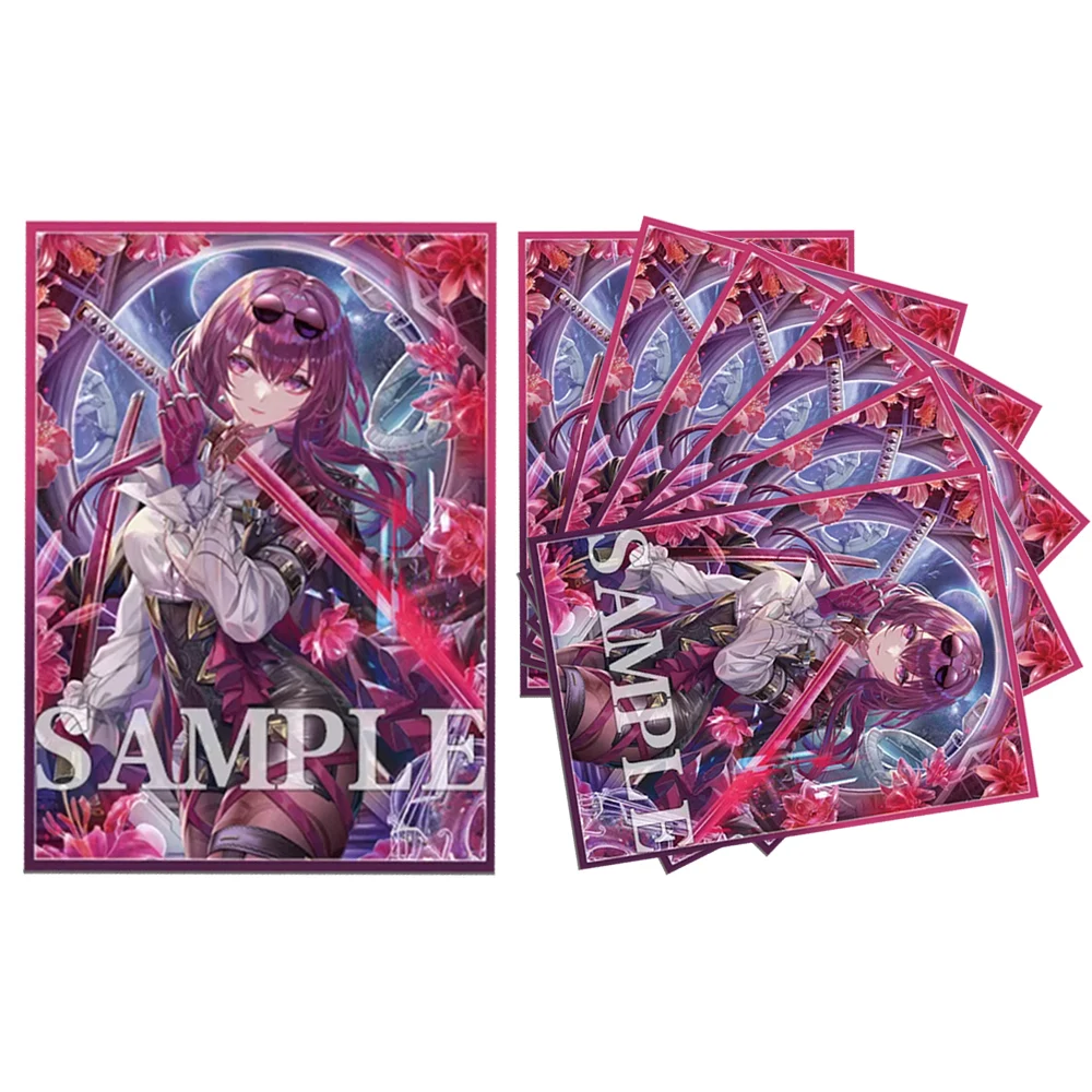 60PCS 67x92mm Holographic Anime Card Sleeves Cartoon Character Printing Deck Protector for MTG/PTCG Game Cards