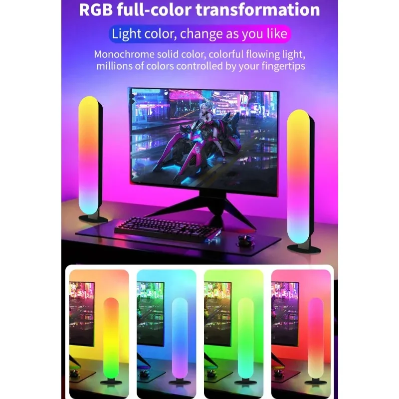 LED Light Tube Dream Color Ambient Light Dimmable Remote Control Music Rhythm Light Living Room Bedroom Party Game Desktop Decor