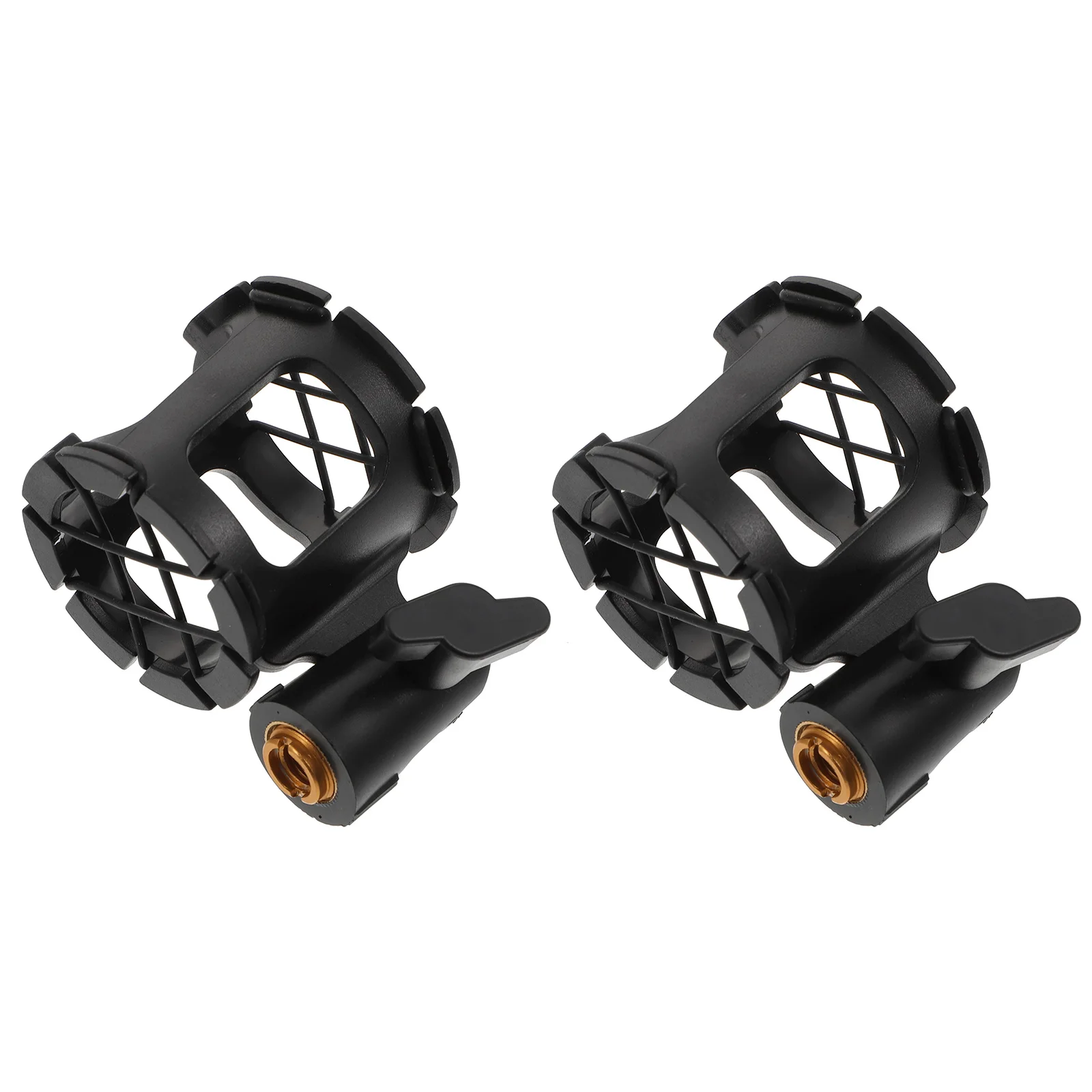 

2pcs Black Stand Shock Beehive Design Microphone Stand Mount Mic Mic Bracket Bracket Support Holder Desktop Accessories