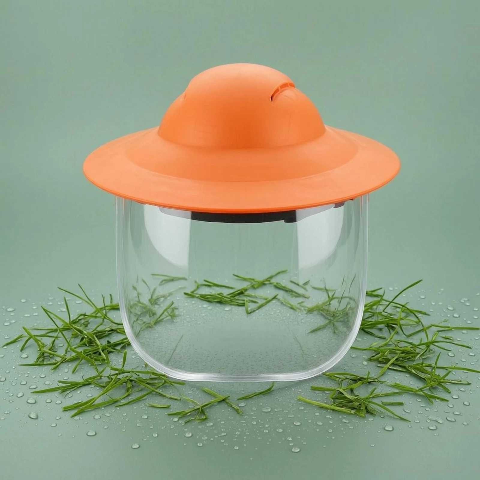 Grass Cutting Face Guard Debris-Blocking Gardening Face Guard Safety Gear Splash-Resistant Orange and Black