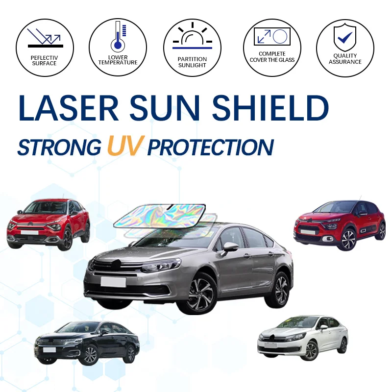 Car Windshield Sun Shade Sunshade Sun Visor shade cover Foldable Blocks UV Rays For Citroen C4L C6 Xsara C-Elysee Picasso 2 C3