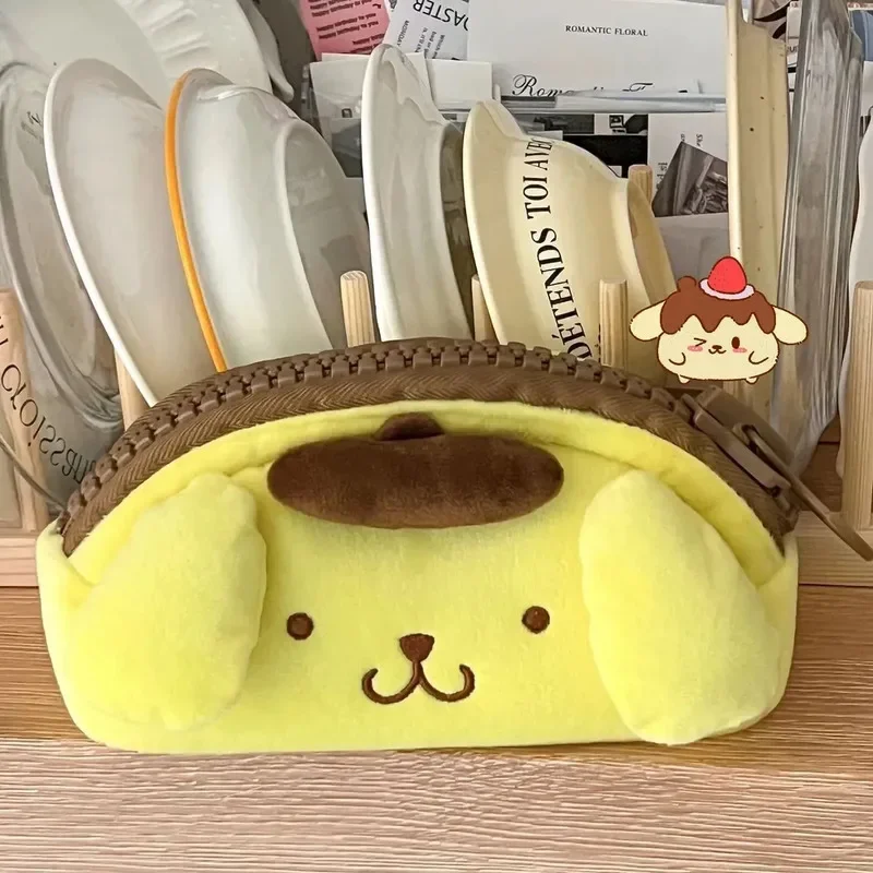 Kawaii Plush Large Capacity Cartoon Dog Plush Stationery Bag Portable Cosmetics Makeup Bag School Travel Storage Bag view 3