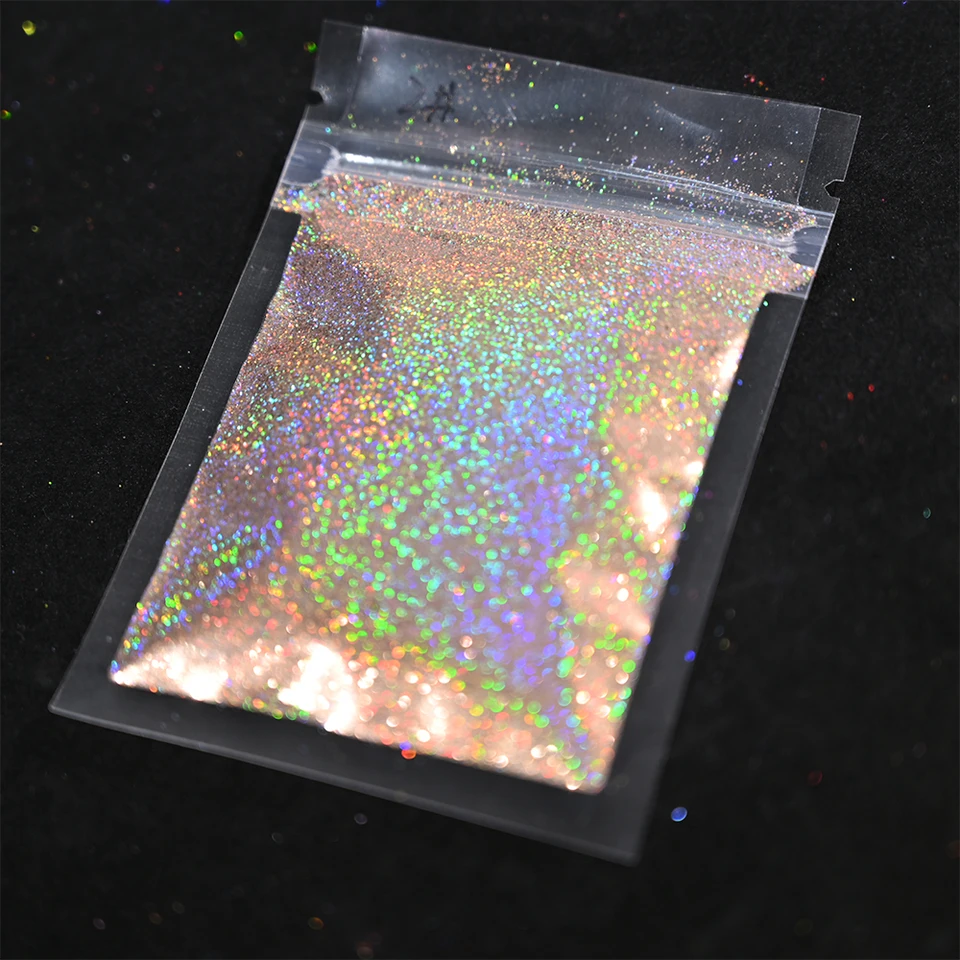 Glitter de uñas holográfico arcoíris láser 0.2MM polvo de glitter para uñas brillante 10G/5G polvo deslumbrante decoración DIY arte de uñas 5