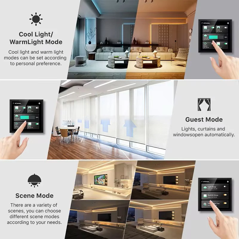 Glomarket Tuya Smart Wifi 4 بوصة لوحة تحكم نظام الموسيقى بوابة مدمجة في بوابة Alexa Zigbee لوحة تحكم متعددة الوظائف