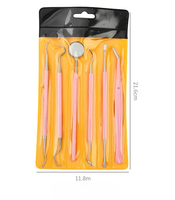 5x6pcs/set Dentist Clean Tools Stainless Steel Dental Mirror Double Probe Sickle Hoe Tooth Cleaner Oral Hygiene Care Tool