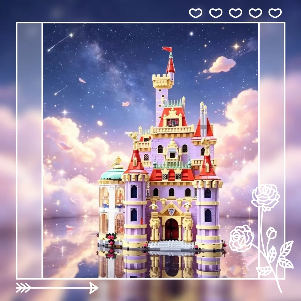 

2026 new DIY building blocks Beauty and the Beast House Castle module bricks, adult birthday gifts and toys