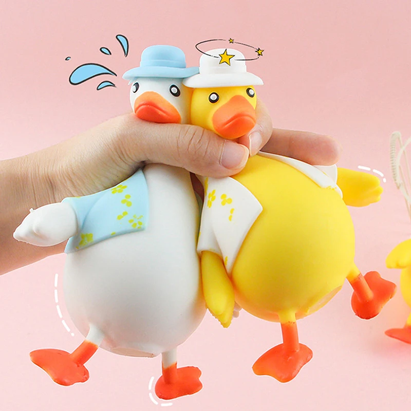 Cartoon Dress Up Duck Squeeze Toy Silicone Pinch Decompression Stress Relief Toy For Kids Gift