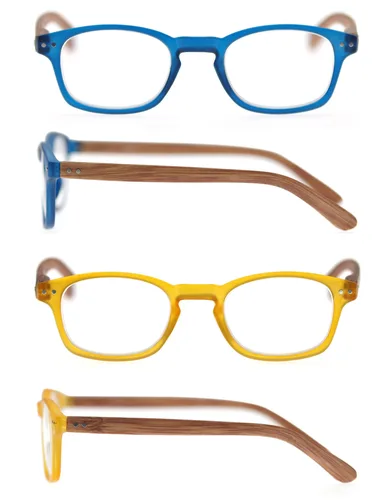 Imagen 2 del producto Gafas de lectura para hombres y mujeres, montura de gafas de plástico con apariencia de madera a la moda, bisagra de resorte, gafas de lupa para lectores elegantes