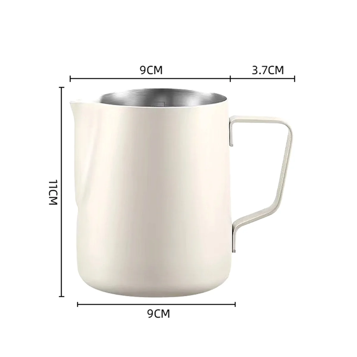 Stainless Steel Milk Frothing Jug Round Spout Latte Art Jug Milk Pitcher Frother Professional Barista Milk Steaming Jug