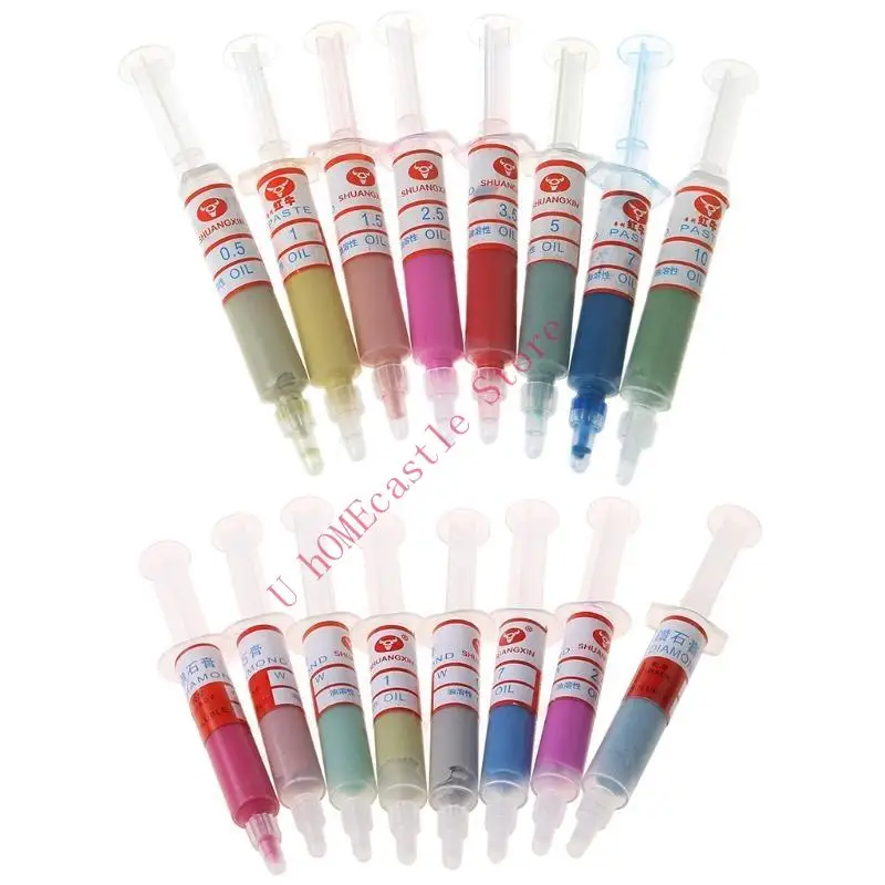 

63hf 8pcs Diamond Polishing Laping Pastes Составные шприцы устанавливают 0,5-10 микрон инструментов