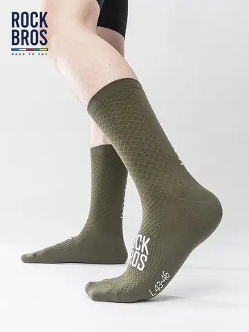 ROCKBROS Cycling Socks Breathable Professional Sport Socks Comfortable High-elastic Outdoor Bicycle Socks shock-absorbing 2Pairs