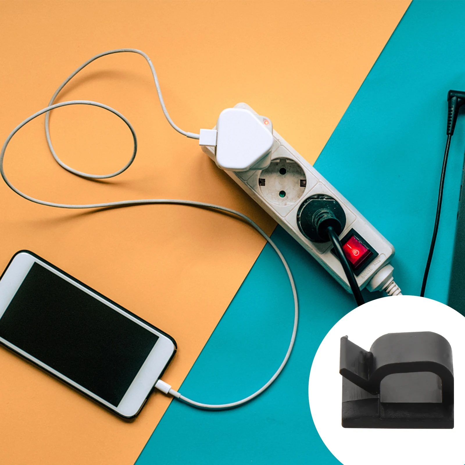 

100 Pcs Cable Clips Wire ganizer Self Adhesive Durable Nylon Material Cord Management Clamp Fixing Computer USB Christmas