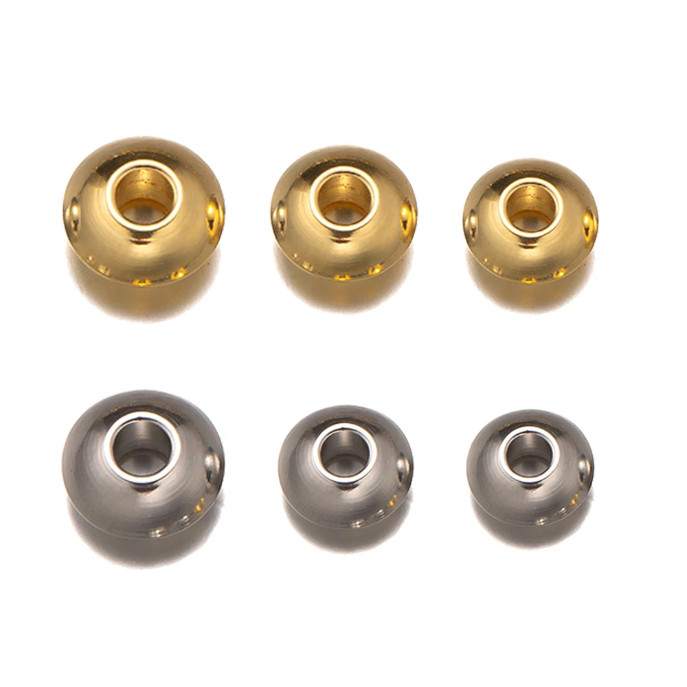 

20pcs Stainless Steel Metal Loose Spacer Beads for DIY Beading Bracelets Necklace Jewelry Craft Making Accessories Components