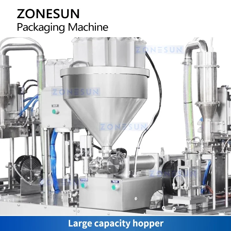 ZONESUN-máquina de envasado superior semiautomática, relleno de yogur y leche, equipo de llenado de cartón, ZS-GTC1000