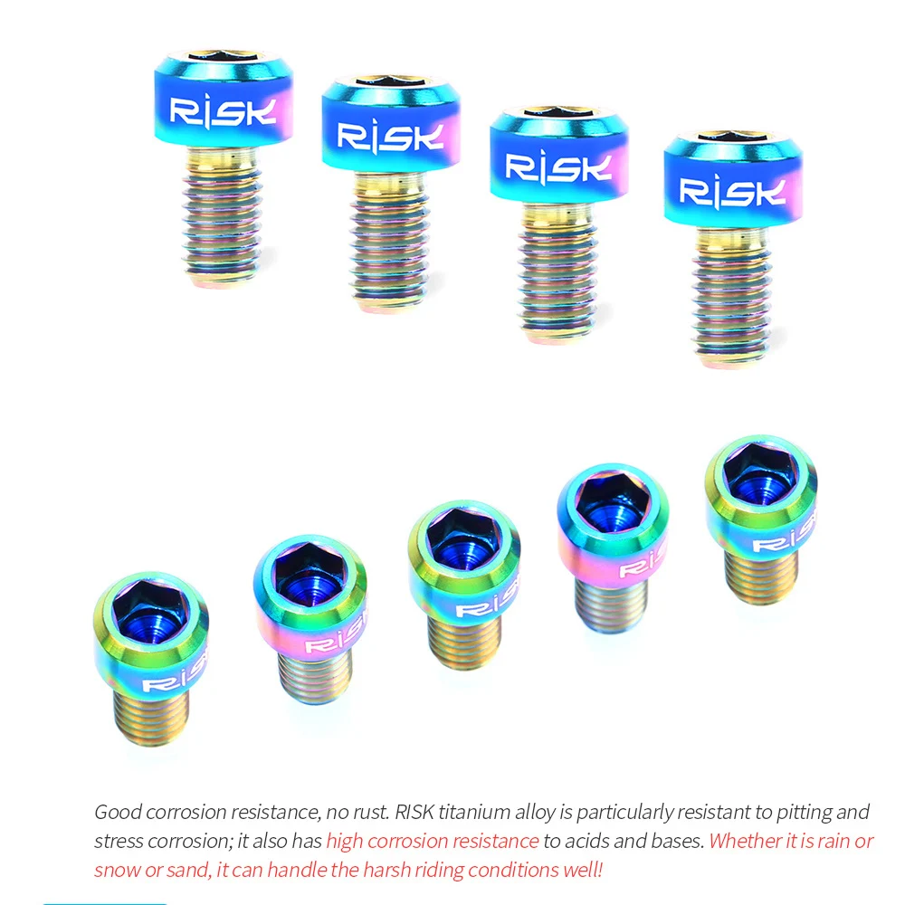 RISK 2 SZTUK M5 x 9mm Śruby ze stopu tytanu do mocowania przewodu przerzutki rowerowej przedniej tylnej Śruby linki przerzutki rowerowej MTB do
