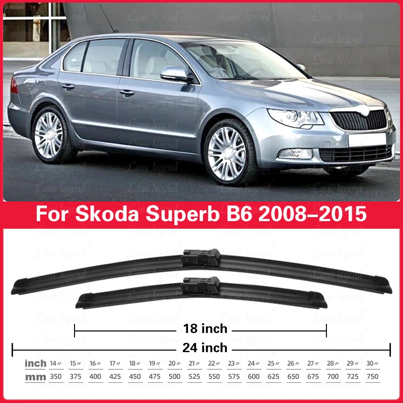 Auto Voorruit Ruitenwisserbladen Voor Skoda Superb B6 2008-2015 Voorruit Ruitenwisser 2009 2010 2011 2012 2013 2014 24 "+ 18"
