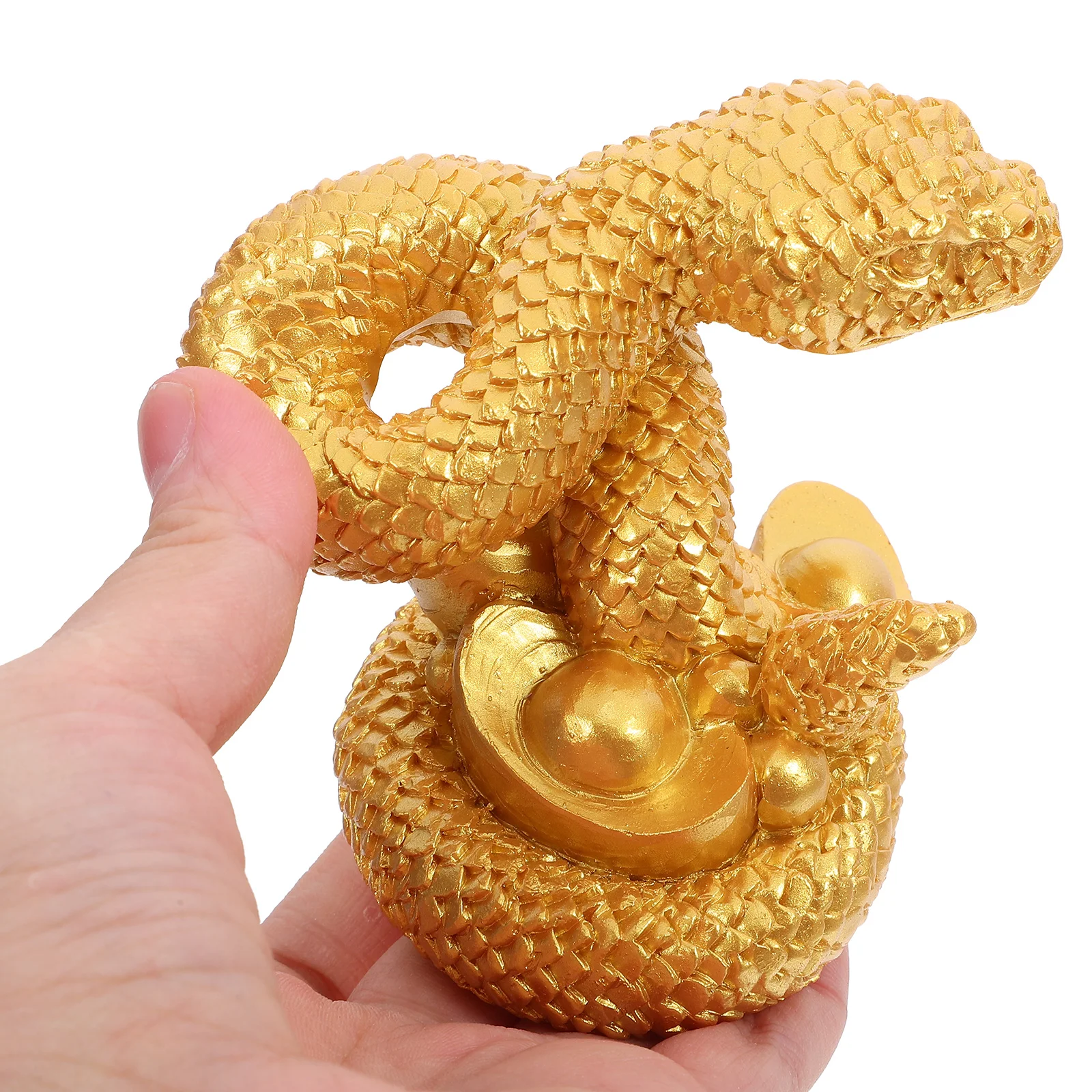 

Golden Resin Snake Statue Exquisite Animal Vintage Style Desktop Home Decor Crafts Garden Decoration Prank Gift